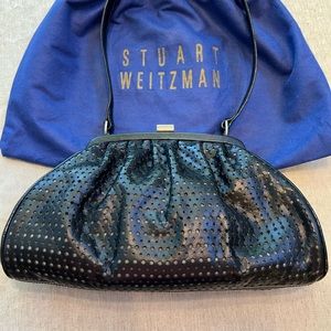 Vintage STUART WEITZMAN Black Leather Shoulder Bag
